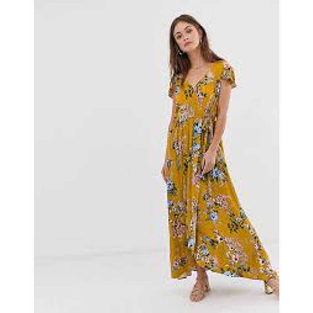 Band of Gypsies Golden Floral Print Wrap Maxi Dre… - image 3