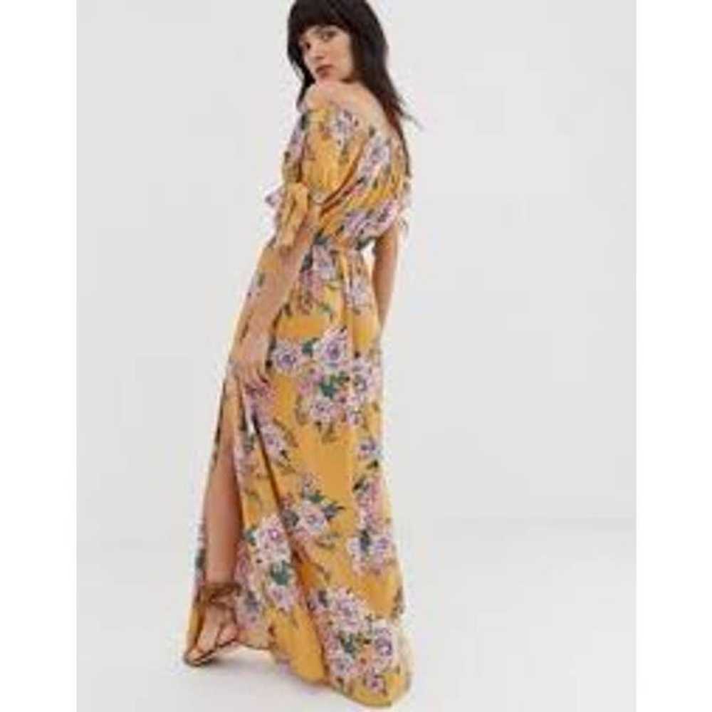 Band of Gypsies Golden Floral Print Wrap Maxi Dre… - image 9