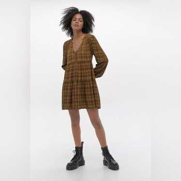 Urban Outfitters Check Print Tiered Mini Dress mu… - image 1