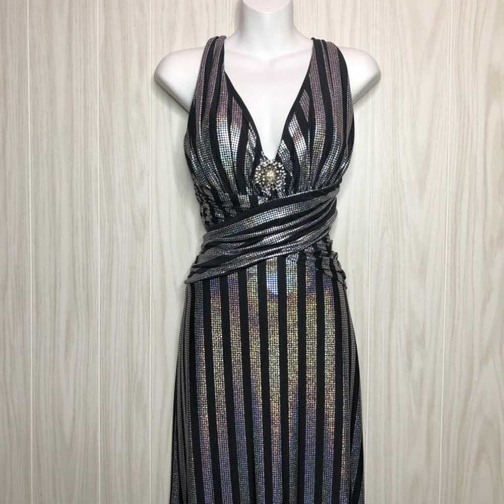 Evening Gown Waist Wrap V-Neck Dress - image 2