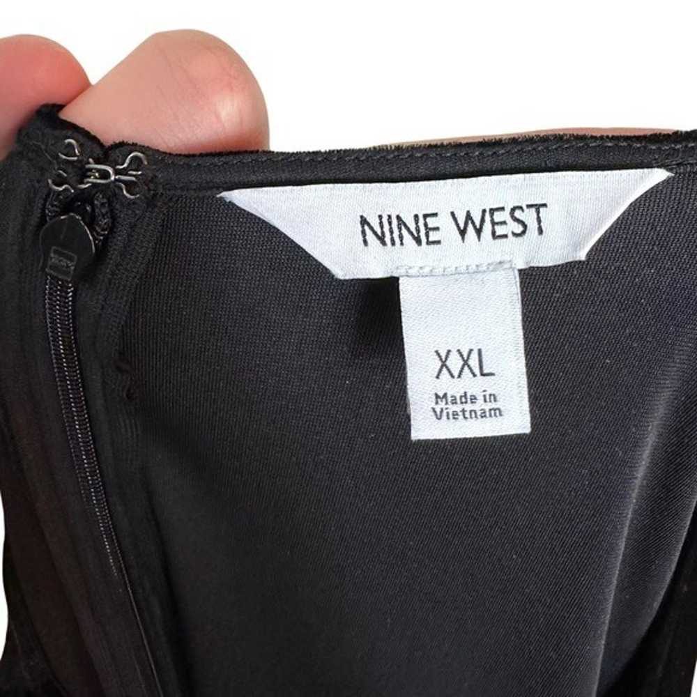 Nine West Black Velvet Short Sleeve VNeck Formal … - image 6