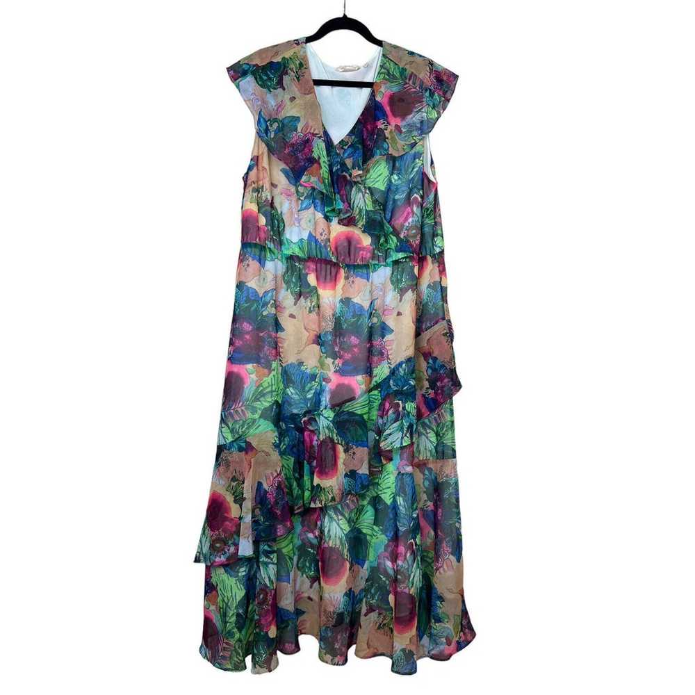 Soft Surroundings Floral Print Tiered Maxi Dress … - image 1