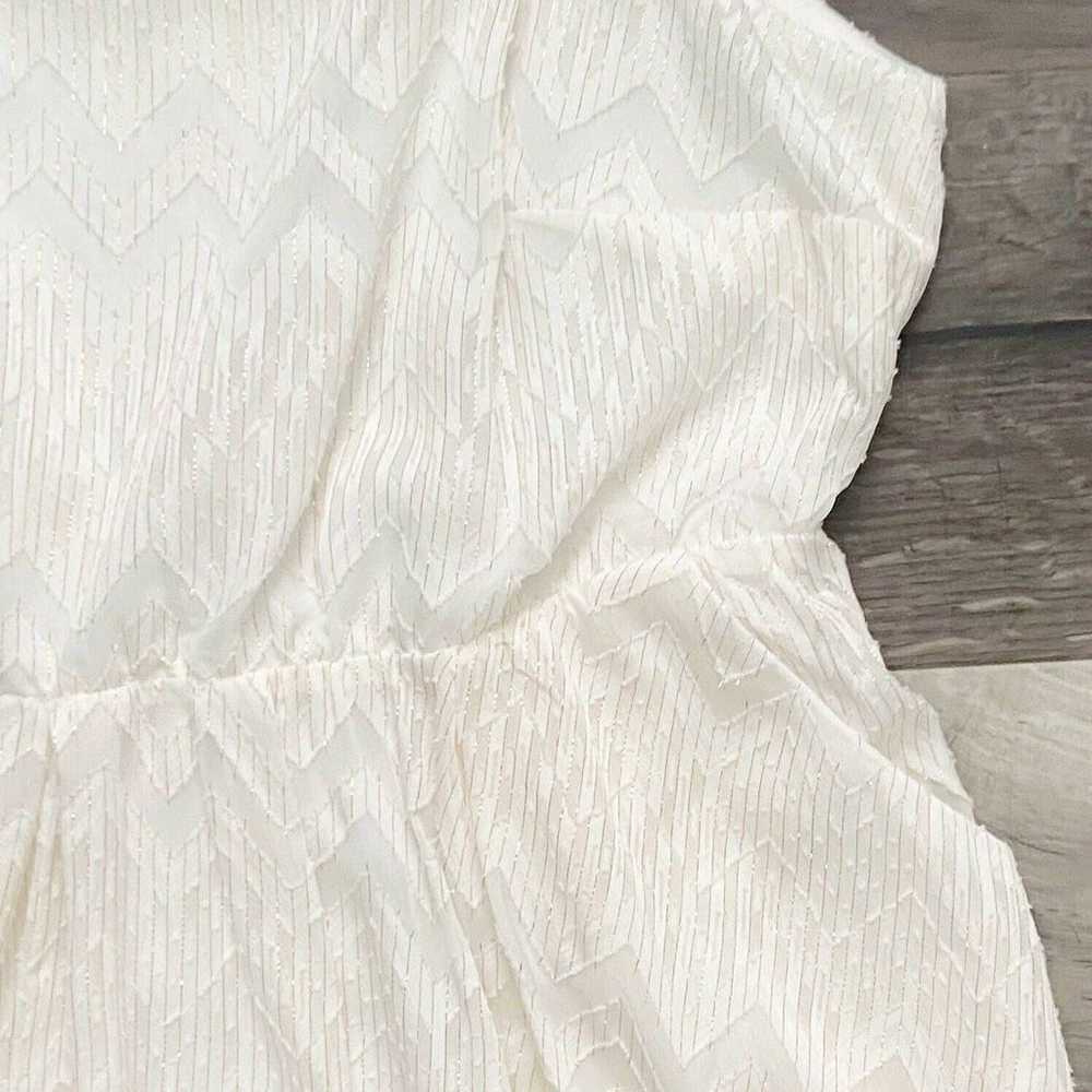 Torrid Dress White Chiffon Chevron Stripe Metalli… - image 6