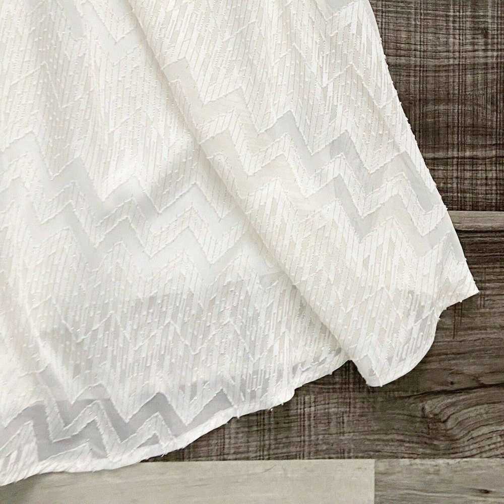 Torrid Dress White Chiffon Chevron Stripe Metalli… - image 7