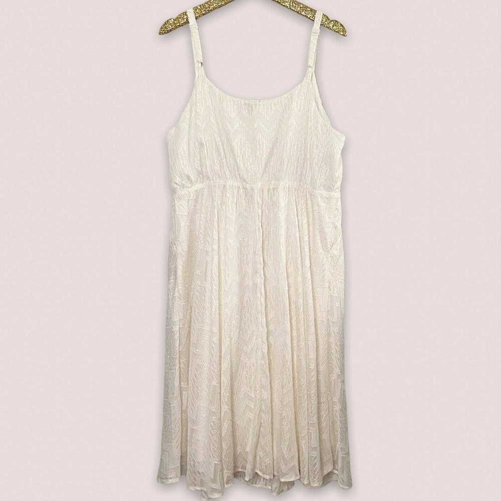 Torrid Dress White Chiffon Chevron Stripe Metalli… - image 8
