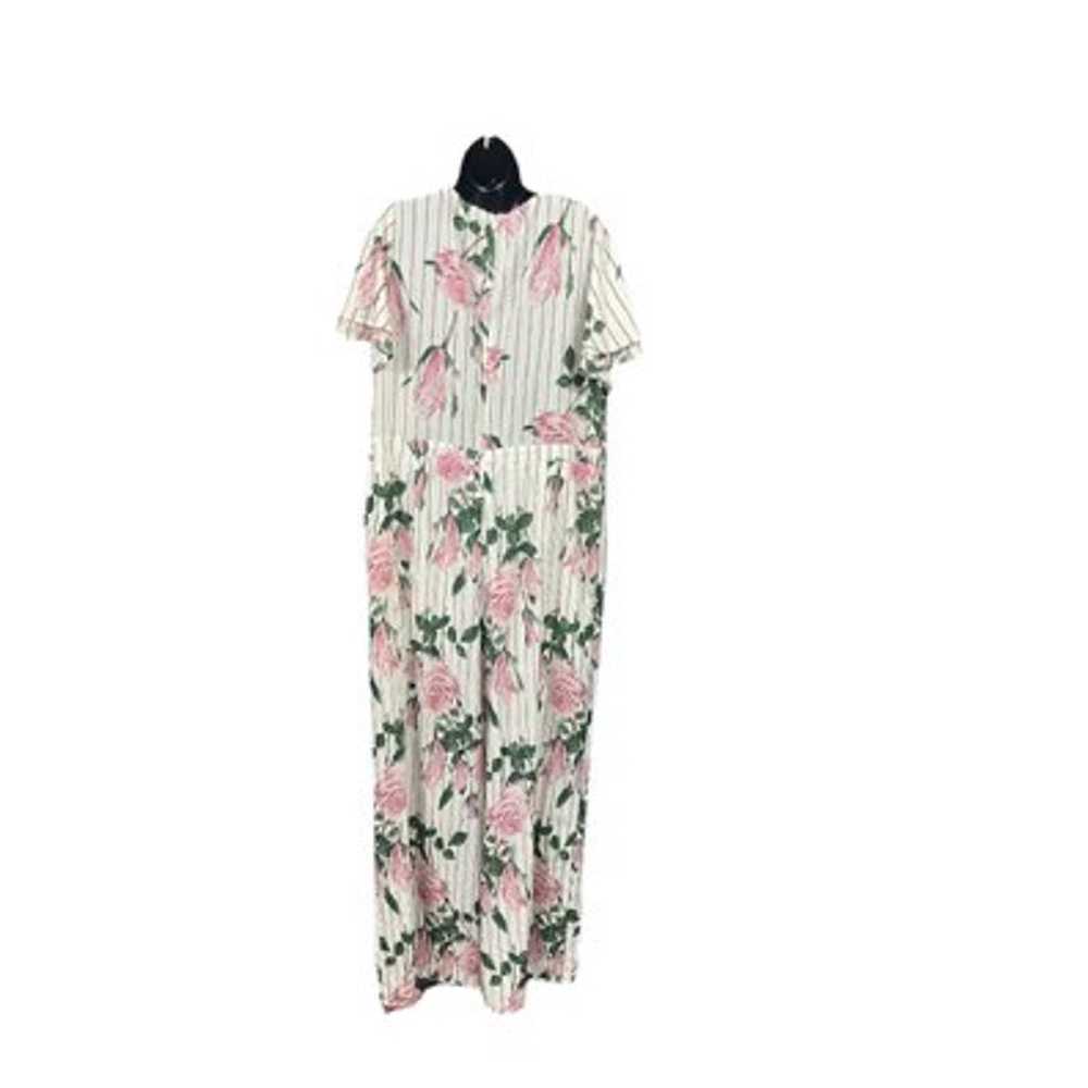 jumpsuits and rompers fliral strip pink white plu… - image 6