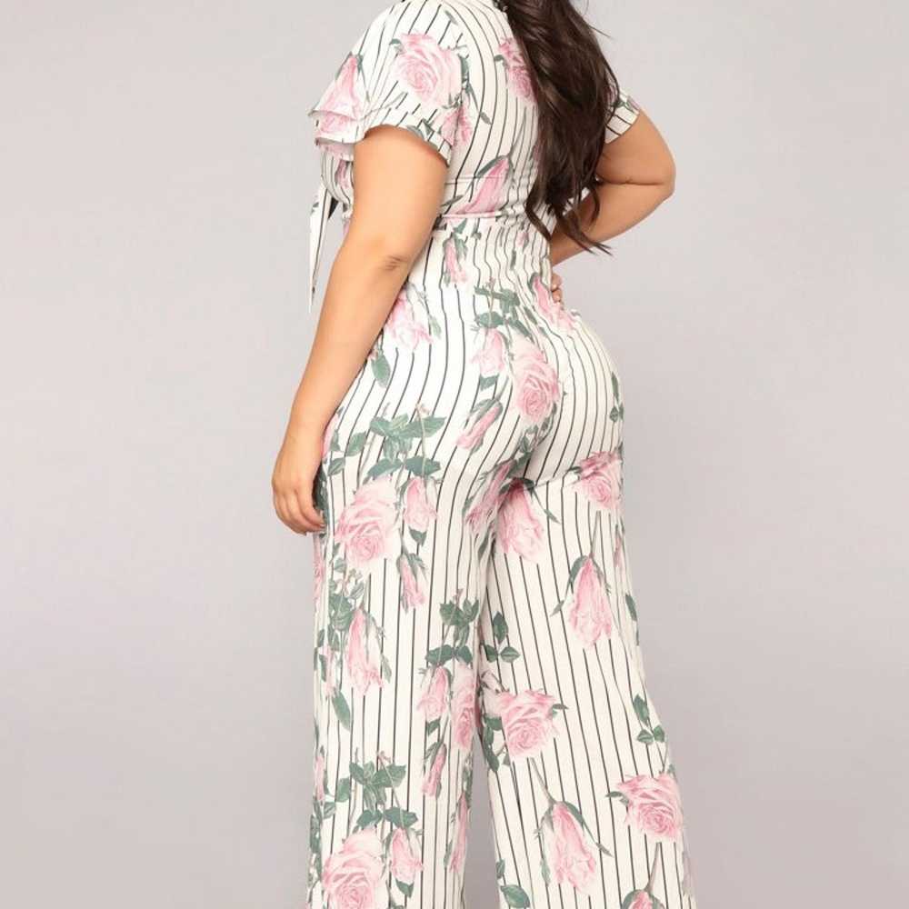 jumpsuits and rompers fliral strip pink white plu… - image 9