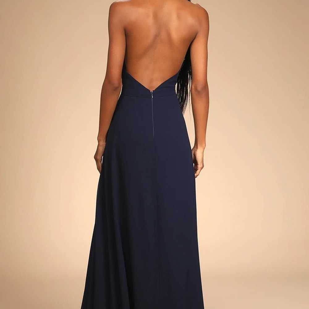 This Very Moment Navy Blue Halter Backless Maxi D… - image 3