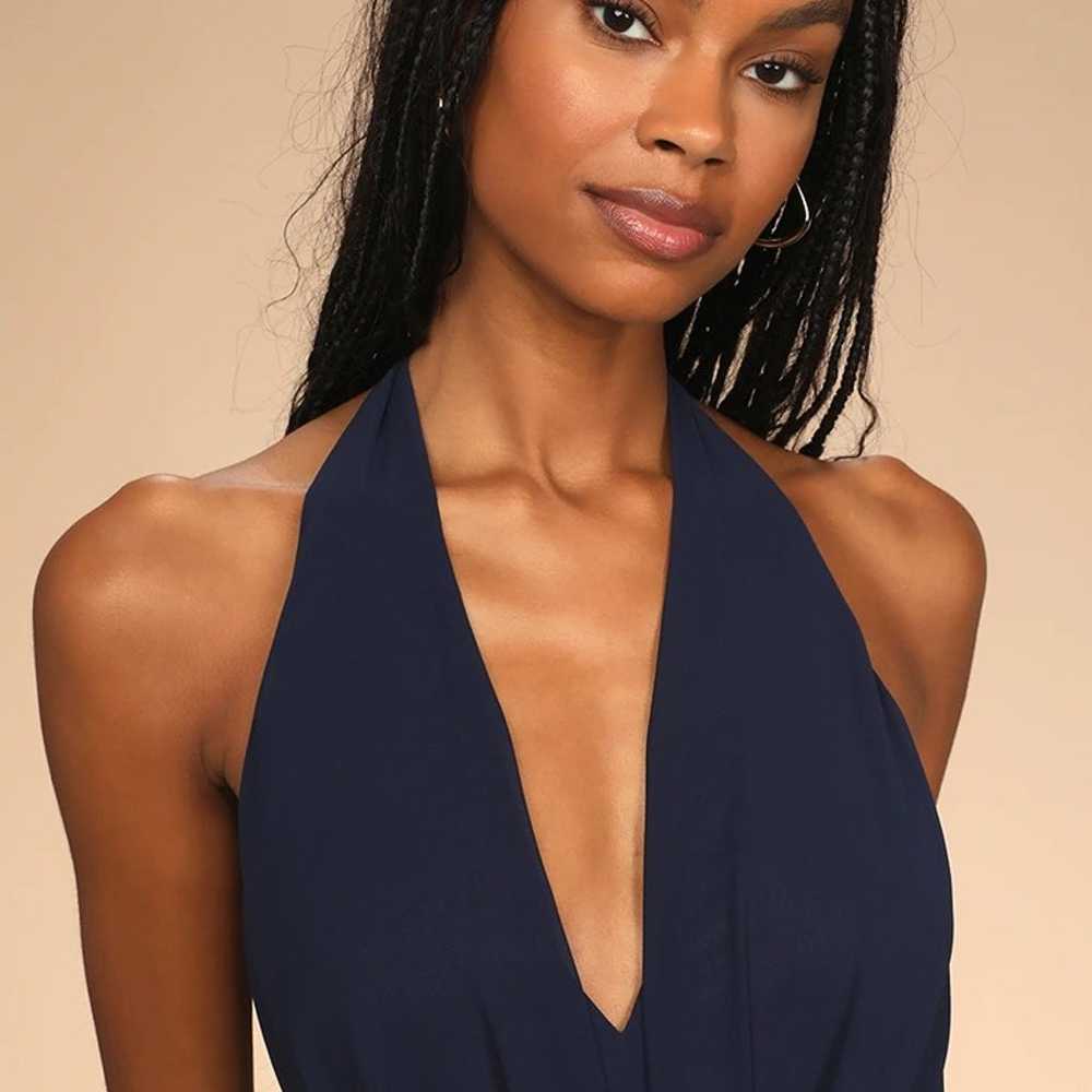 This Very Moment Navy Blue Halter Backless Maxi D… - image 4