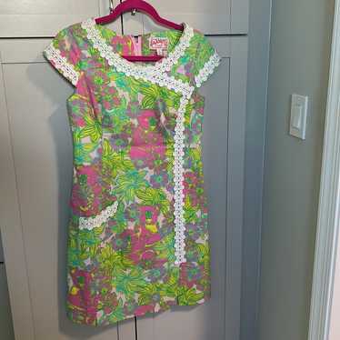 VTG Lilly Pulitzer Green & Pink Dress