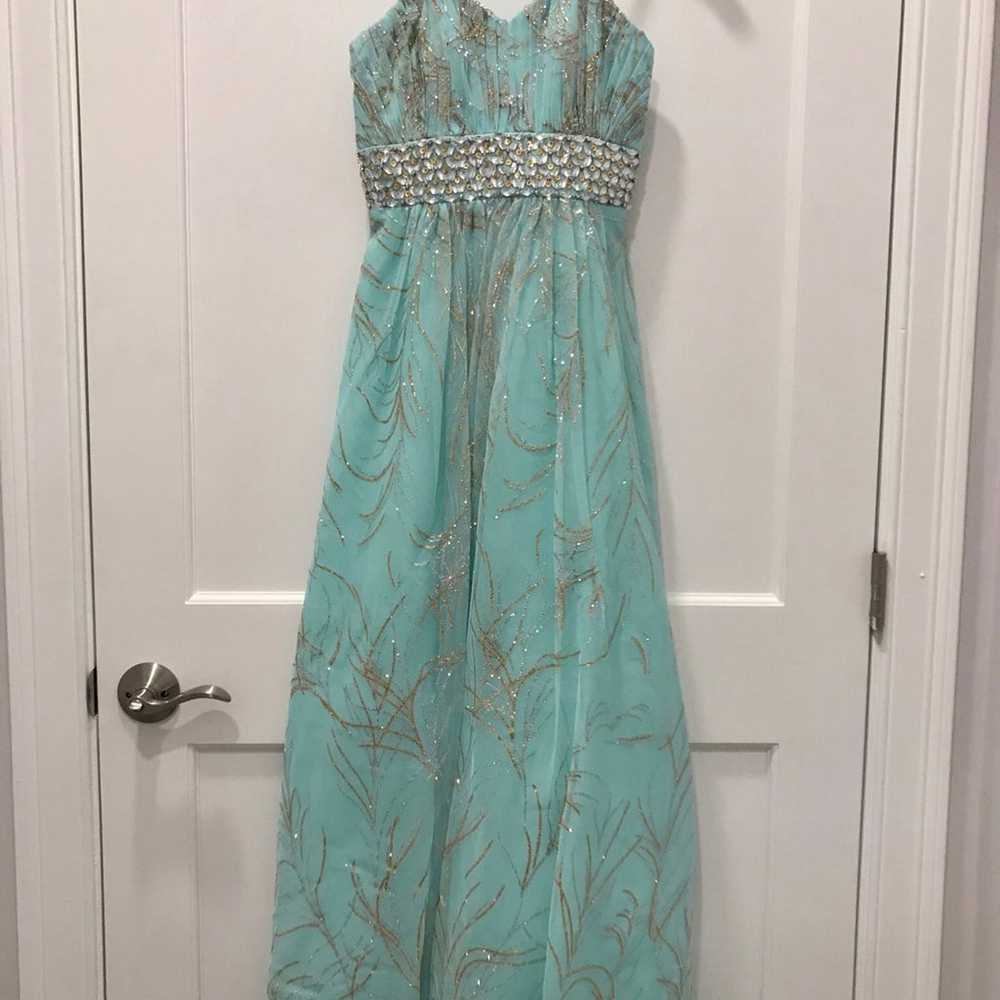 David's Bridal Glitter Prom Dress - image 1