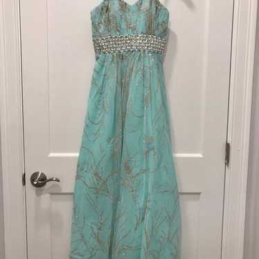 David's Bridal Glitter Prom Dress - image 1