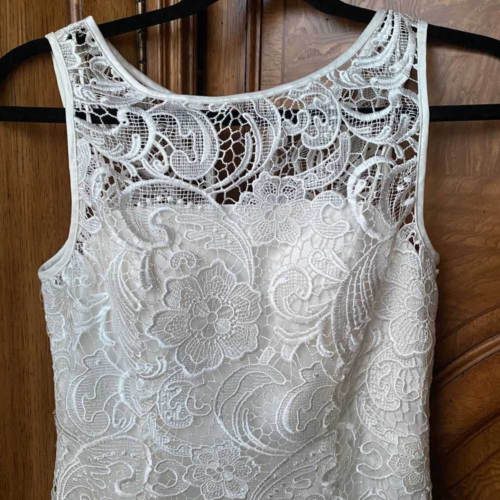 Adrianna Pappell White Lace Dress US Size 2 - image 3