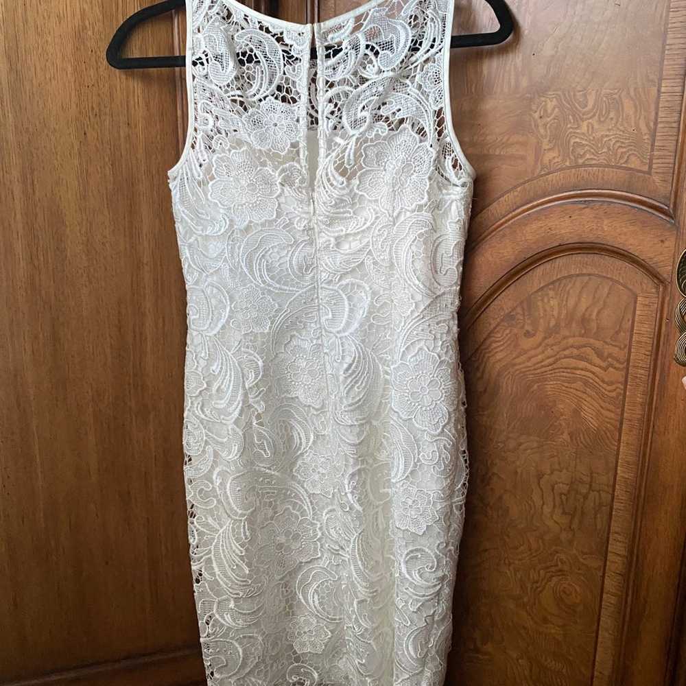 Adrianna Pappell White Lace Dress US Size 2 - image 4