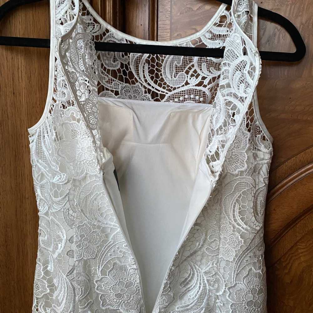 Adrianna Pappell White Lace Dress US Size 2 - image 7