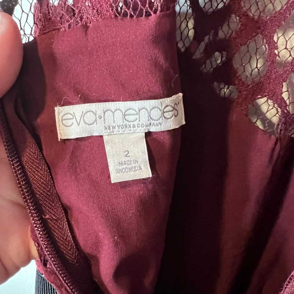 Eva Mendes x New York & Company dark maroon lace … - image 2