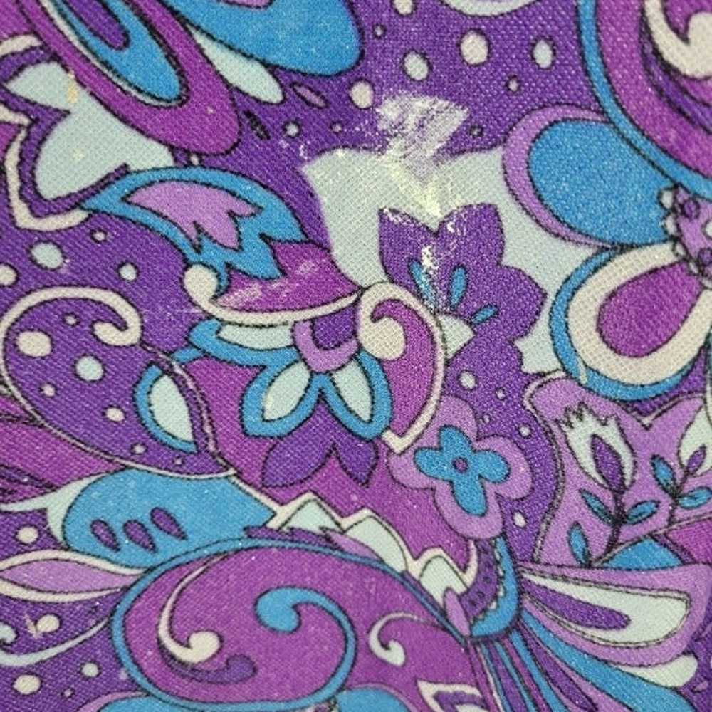 60s/70s Purple Psychedelic Flower Power Maxi Dress - image 11