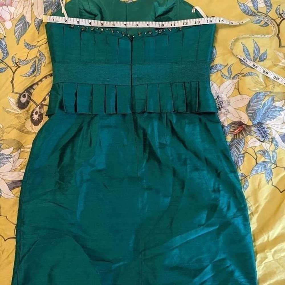 Phoebe couture emerald green dupioni silk straple… - image 7