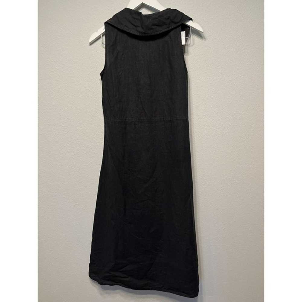 Flax Linen Collared Midi Dress Size Small - image 2
