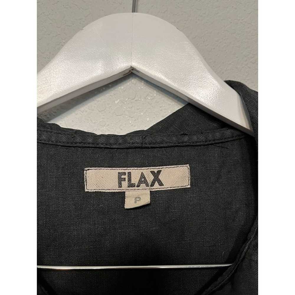 Flax Linen Collared Midi Dress Size Small - image 3