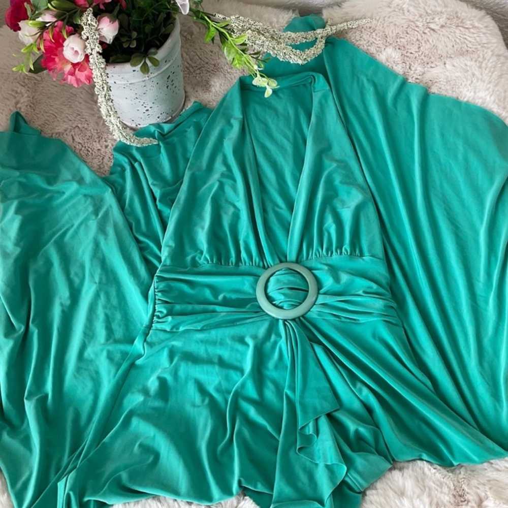 Halter Vintage light green Dress - image 4