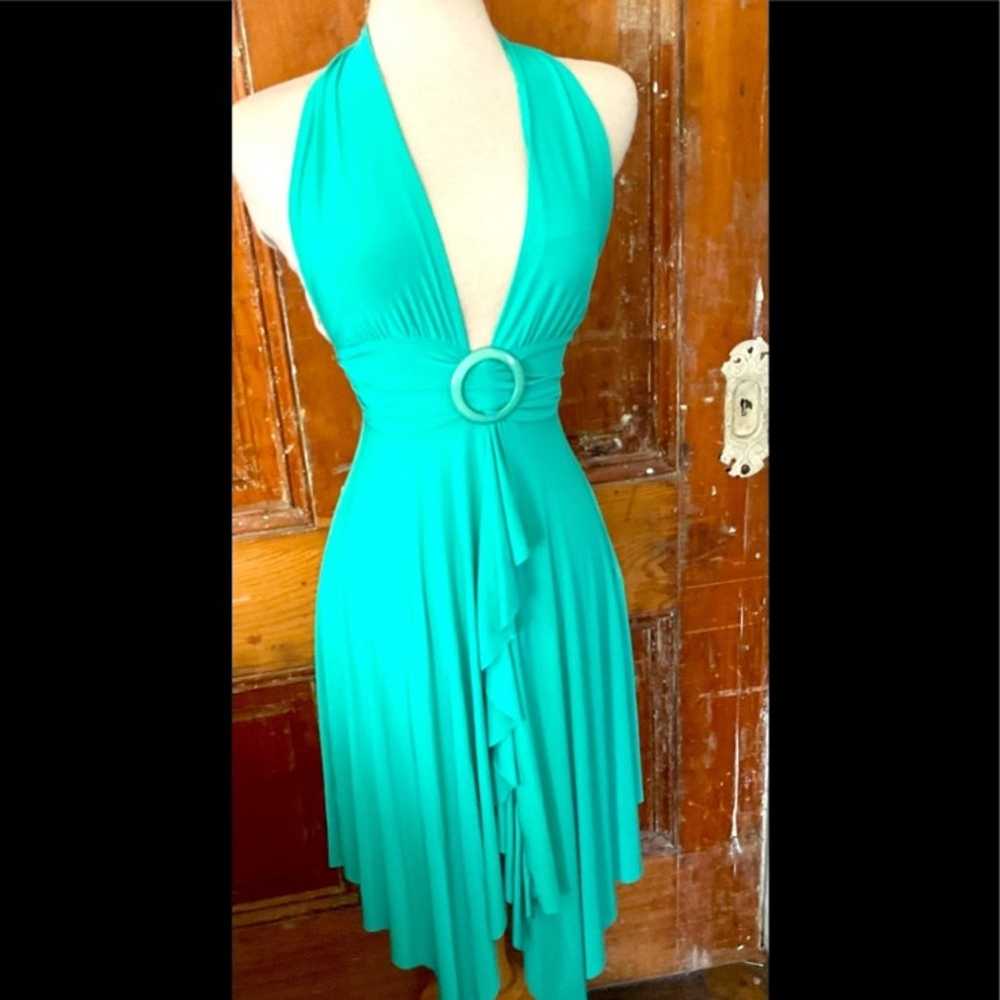 Halter Vintage light green Dress - image 5