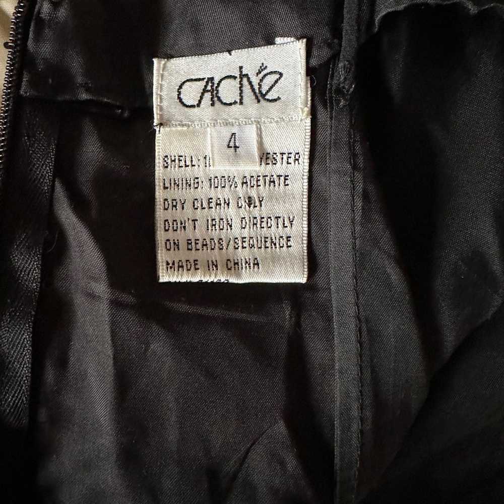 Party Dress by CACHE size 4, BLACK zipper on the … - image 6