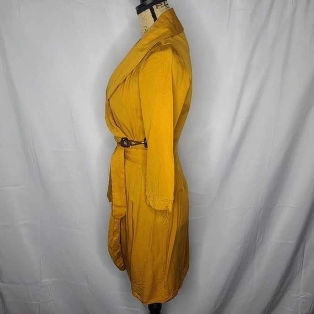 Scotch & Soda Mustard Yellow Wrap Belted Dress Sm… - image 2
