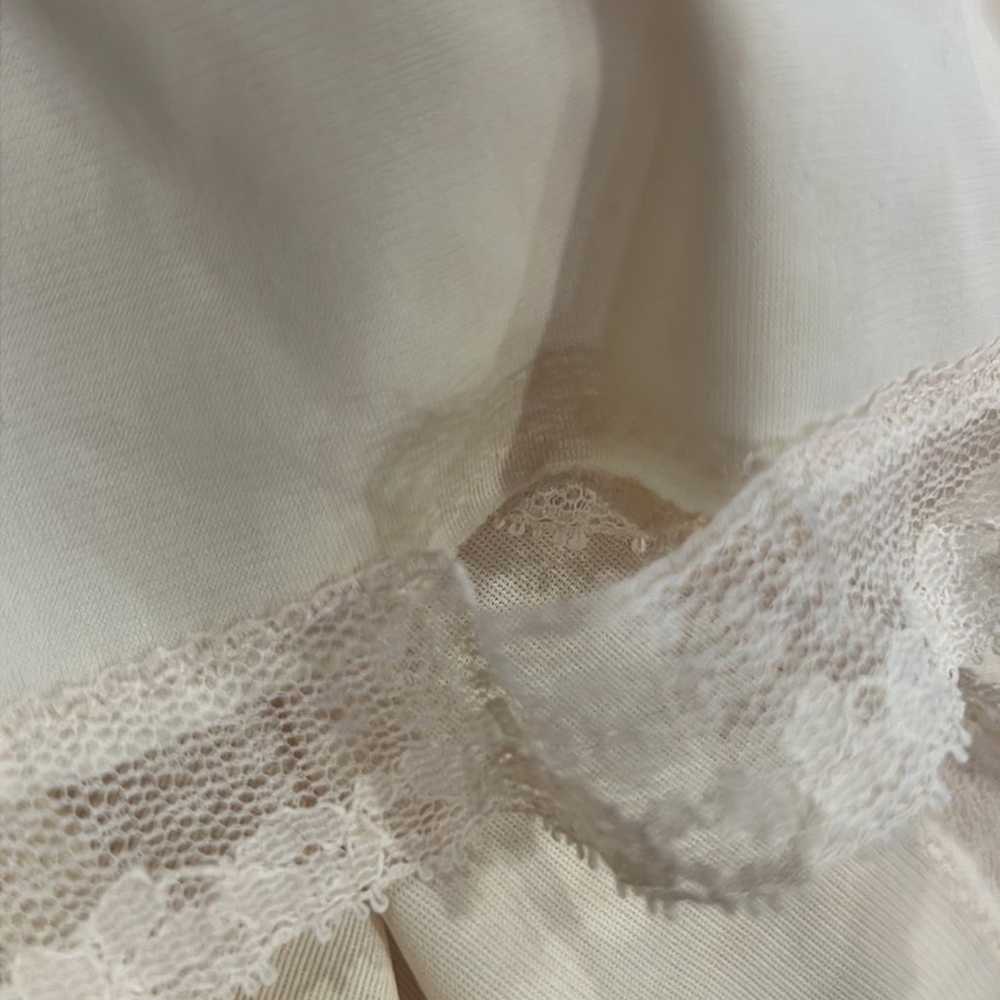 Kayser true vintage off white slip dress w/embroi… - image 7