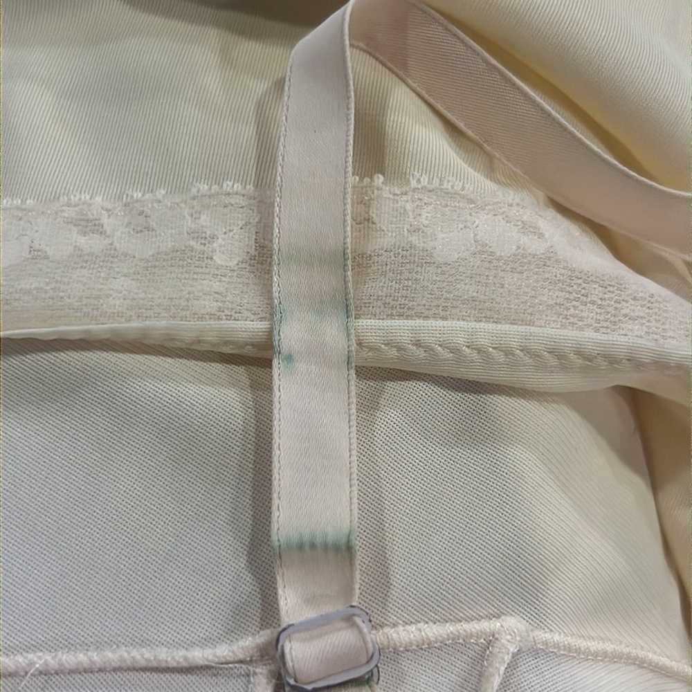 Kayser true vintage off white slip dress w/embroi… - image 8