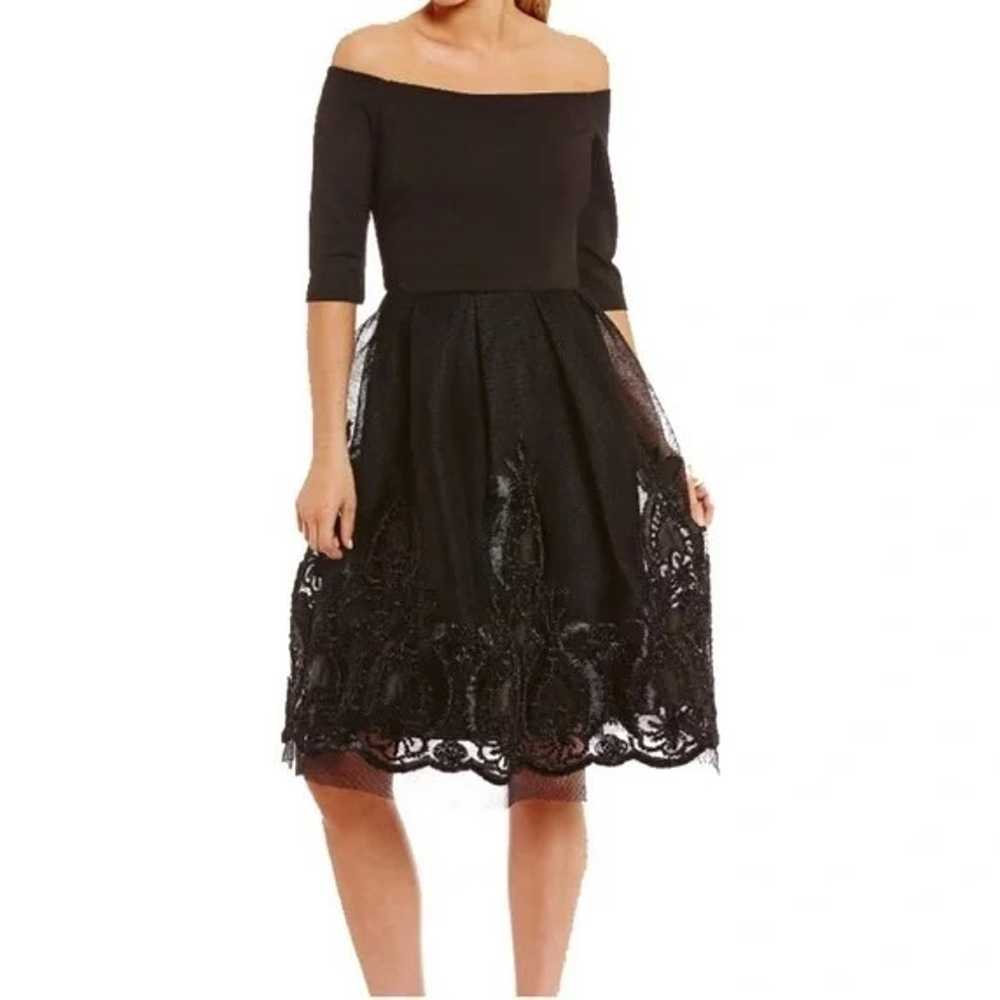 Gianni Bini Off Shoulder Formal Embroidered Skirt… - image 1