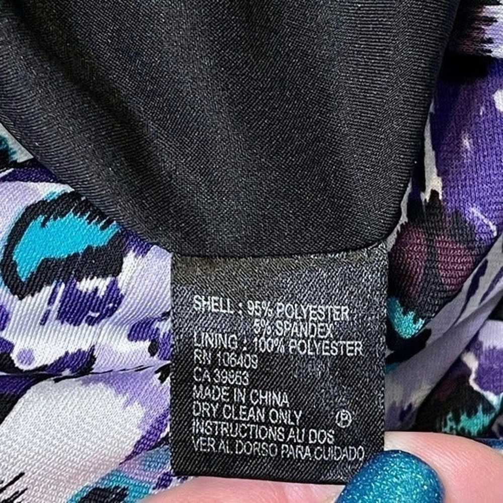Tahari Purple Print Tie Back Shift Dress Career 10 - image 9
