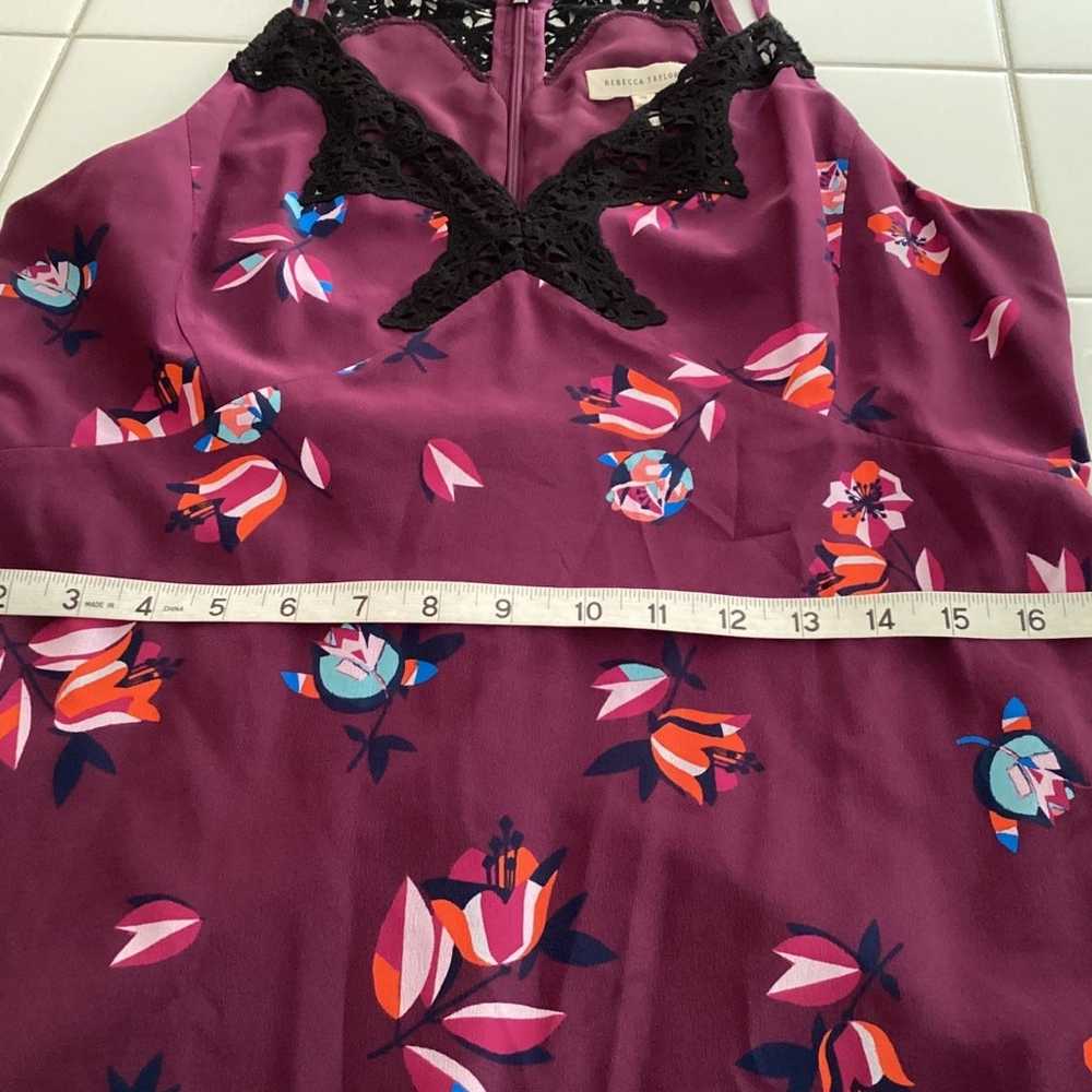 NEW! REBECCA TAYLOR Purple Floral Lace Slip Dress - image 9