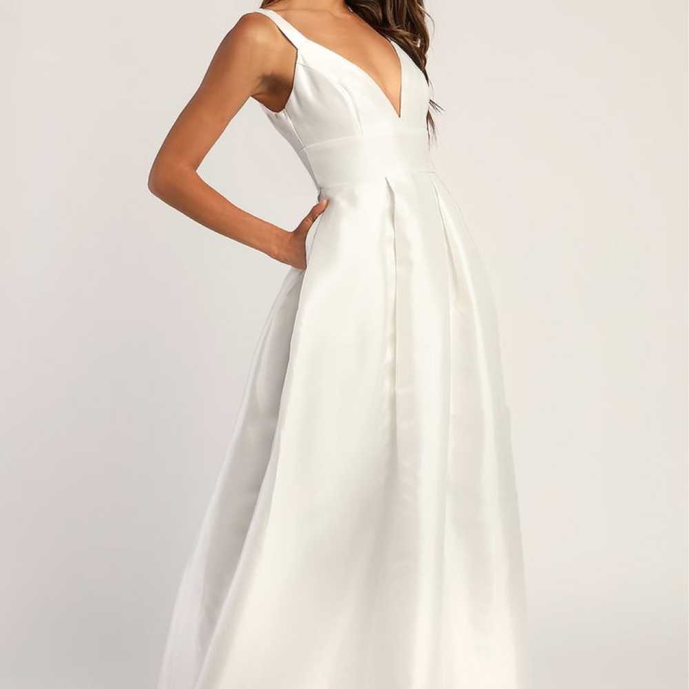 LuLus Wedding Dress Ready For Romance Ivory Sleev… - image 2