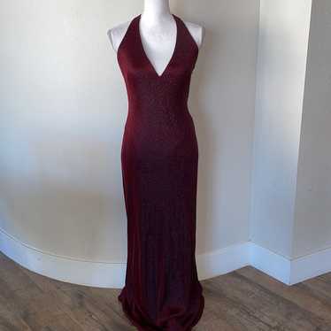 Red halter gown