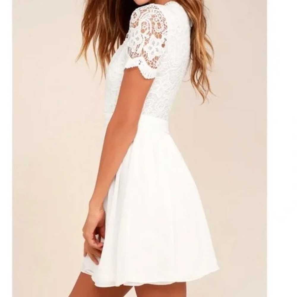 Lulu's Angel in Disguise White Lace Skater Dress - image 2