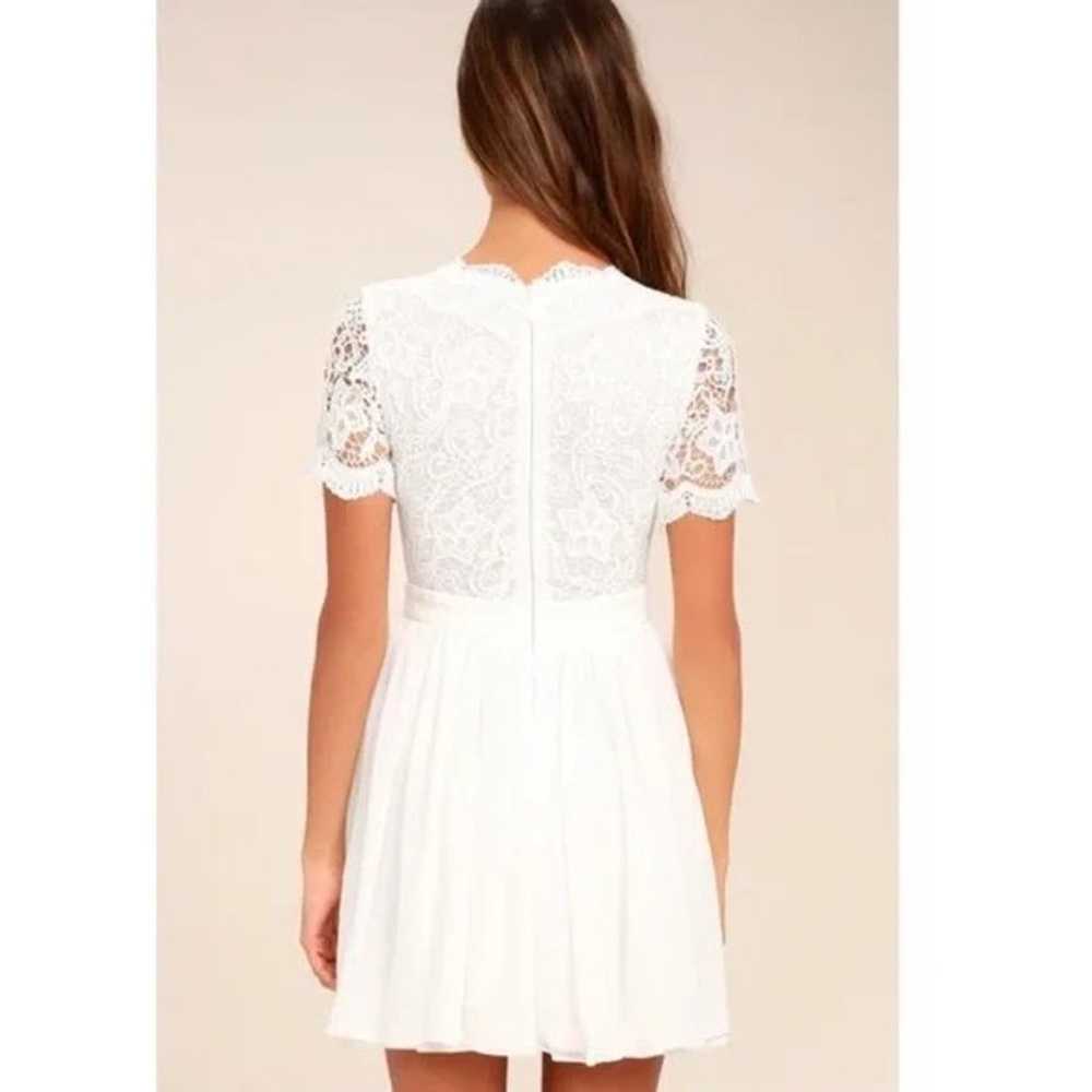 Lulu's Angel in Disguise White Lace Skater Dress - image 3