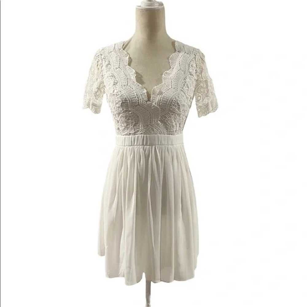 Lulu's Angel in Disguise White Lace Skater Dress - image 8