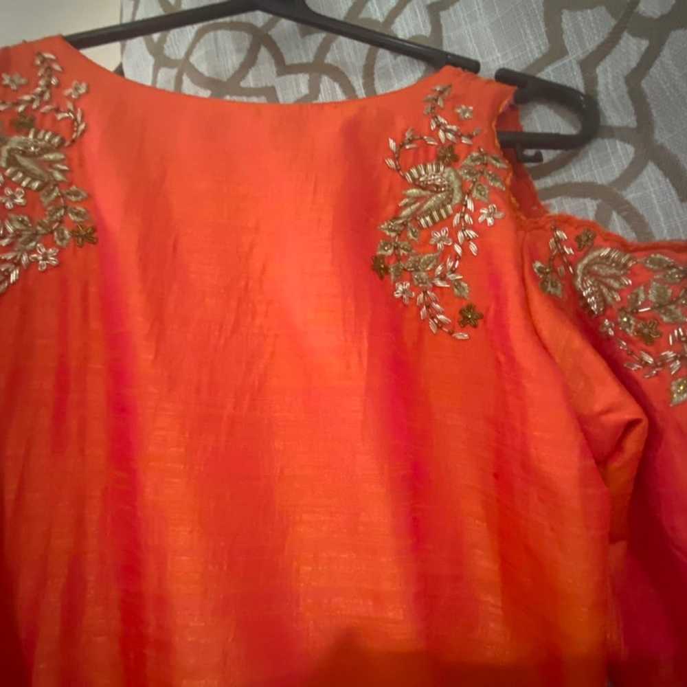 Orange khaadi silk kurti - image 4
