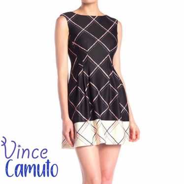 Vince Camuto Sleeveless black, white, cream dress