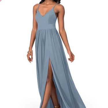 Azazie Kiri Dusty Blue Dress - image 1