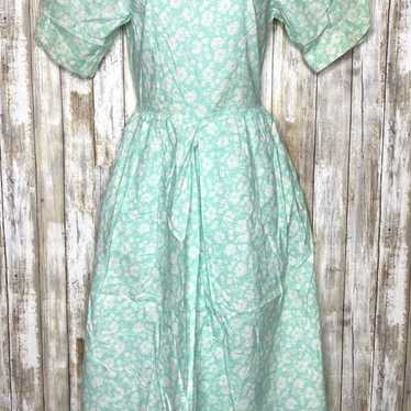 Vintage Lanz Original Puff Sleeve Floral Dress Si… - image 1
