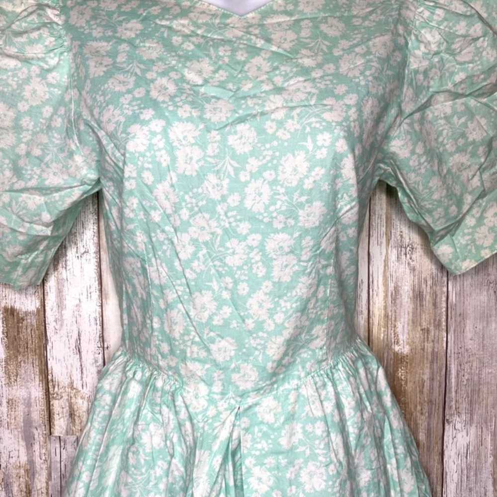 Vintage Lanz Original Puff Sleeve Floral Dress Si… - image 3