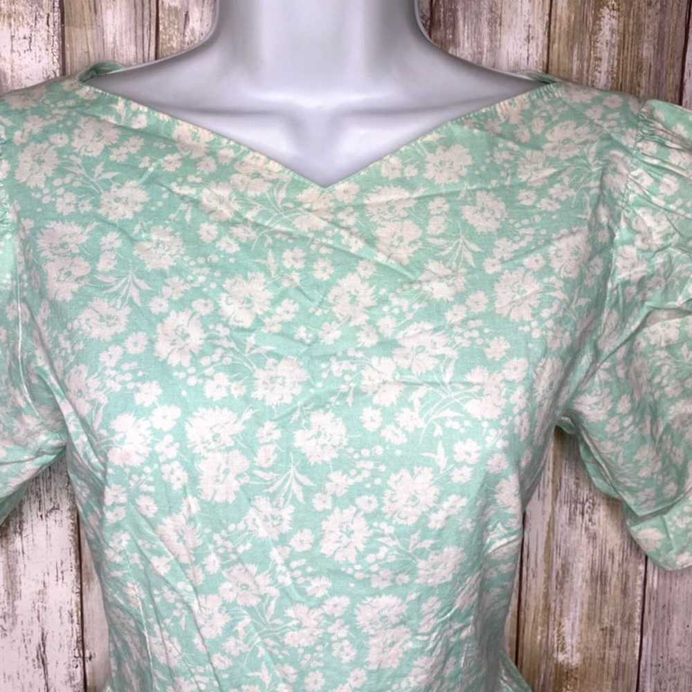 Vintage Lanz Original Puff Sleeve Floral Dress Si… - image 4