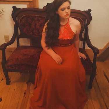 Size 14 Custom Made Red Prom Dress - image 1