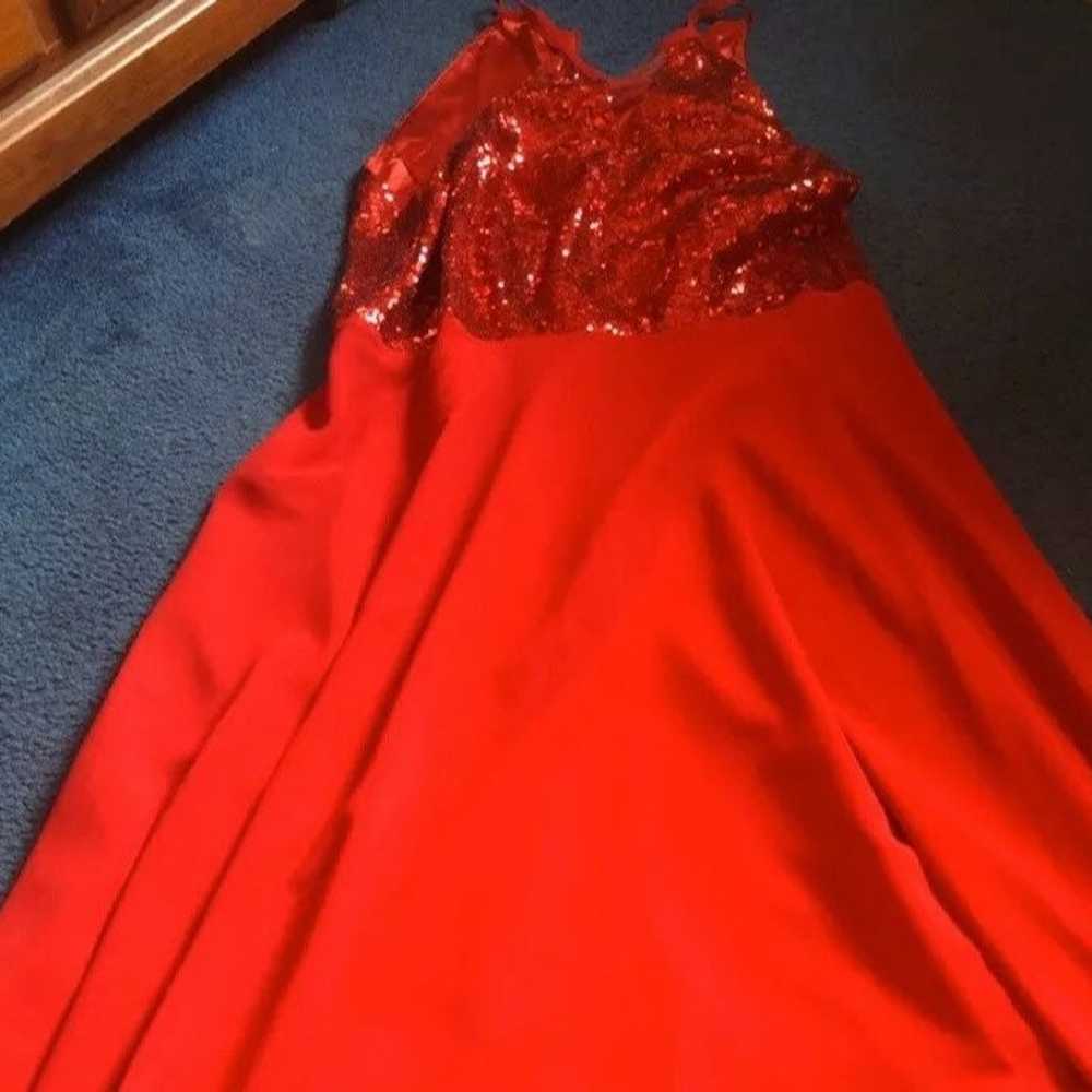Size 14 Custom Made Red Prom Dress - image 3