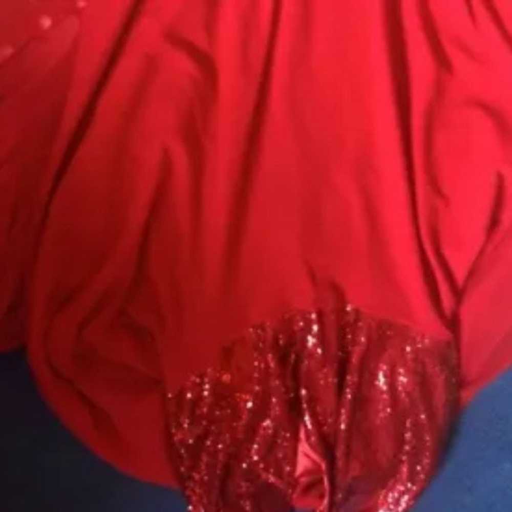 Size 14 Custom Made Red Prom Dress - image 4