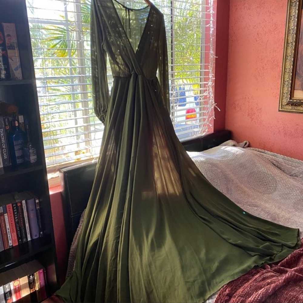 Beautiful olive green maxi dress - image 2