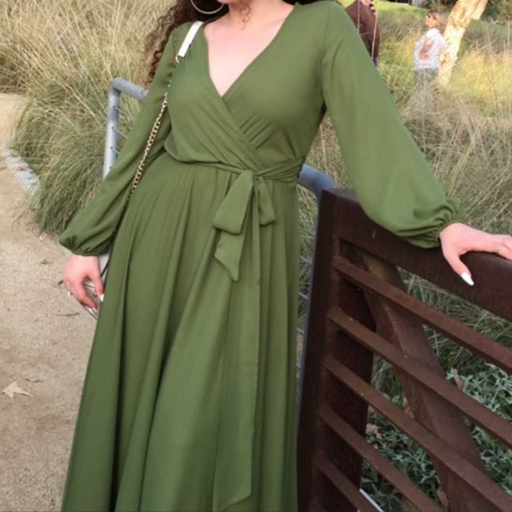 Beautiful olive green maxi dress - image 6