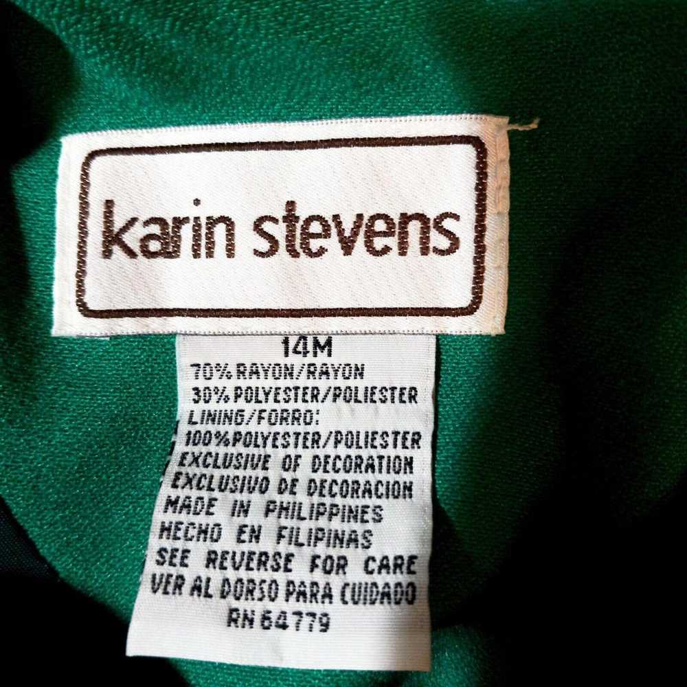 VTG 70s Karin Stevens Green 1Pc Beaded Embroidery… - image 11